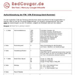 ford cougar fin aufgeschluesselt